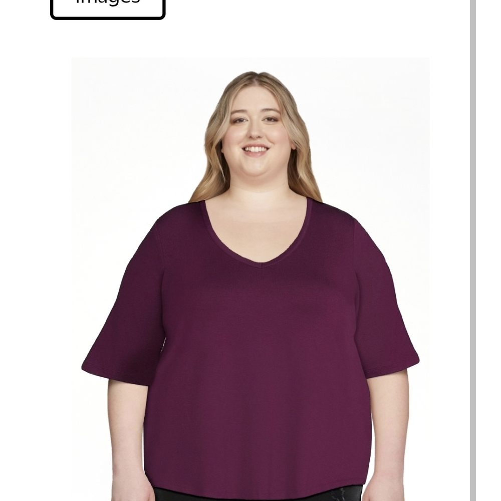 Elegant Plum V-Neck Short Sleeve Top